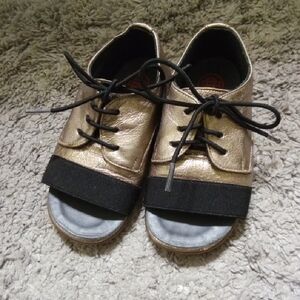 Blublonc Stylish Gold Kids Shoes 22